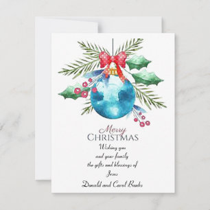 Gifts and Blessings Flat Christmas Card