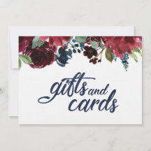Gifts and Cards Sign Navy Watercolor Font