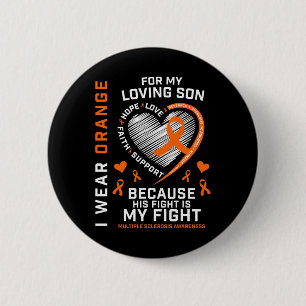 Gifts Apparel Orange Son Multiple Sclerosis Awaren Button