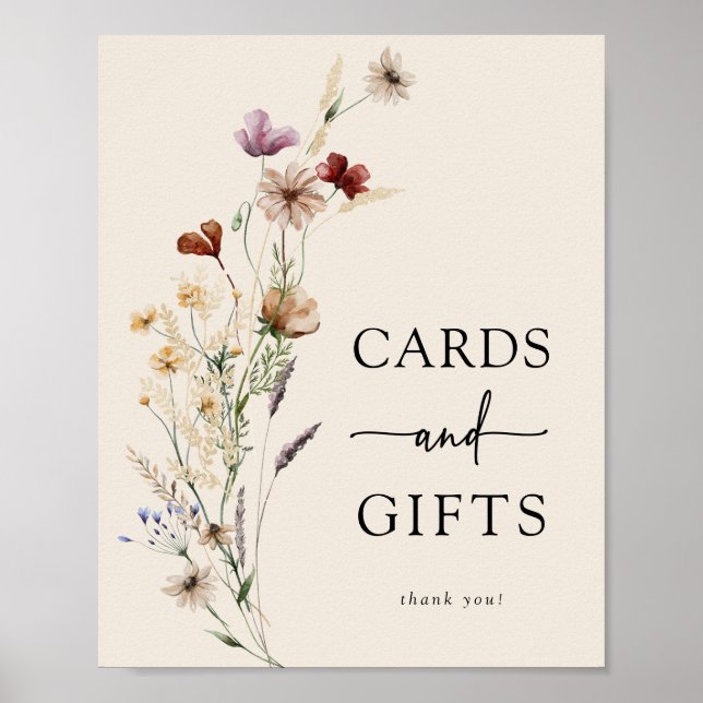 Gifts Boho Floral Baby Shower Poster (Front)