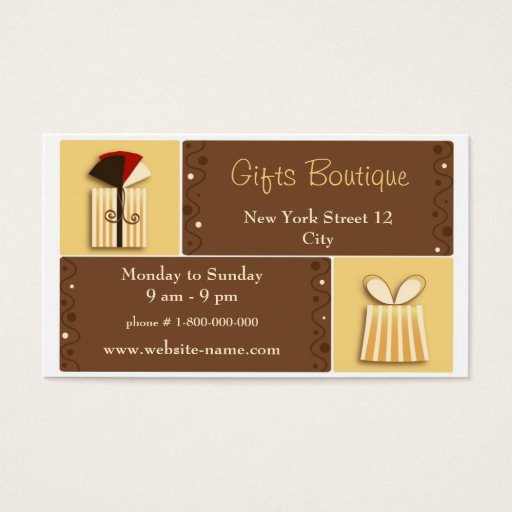 Customizable Gifts Boutique Business Card