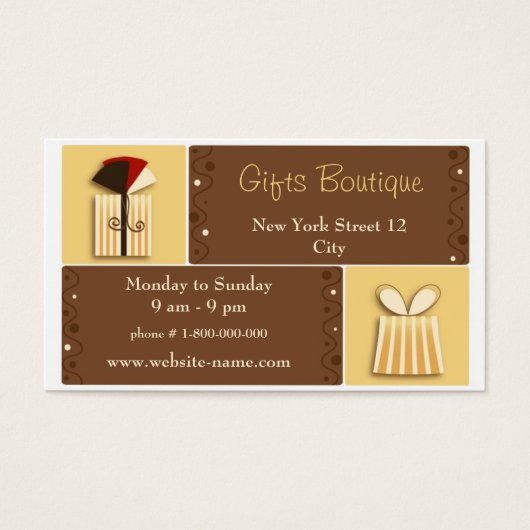 Gifts Boutique Business Card (Front)
