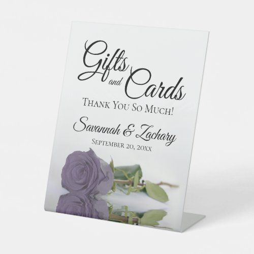 Gifts  Cards Dusty Purple Rose Thank You Pedestal Sign