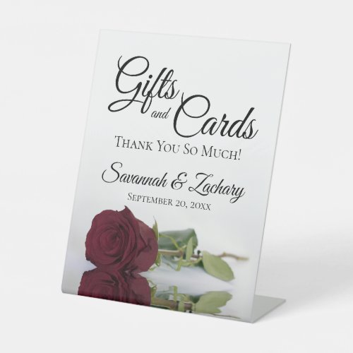 Gifts  Cards Elegant Burgundy Rose Thank You Pedestal Sign