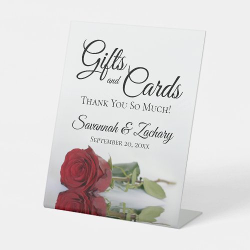 Gifts  Cards Elegant Red Rose Thank You Pedestal Sign