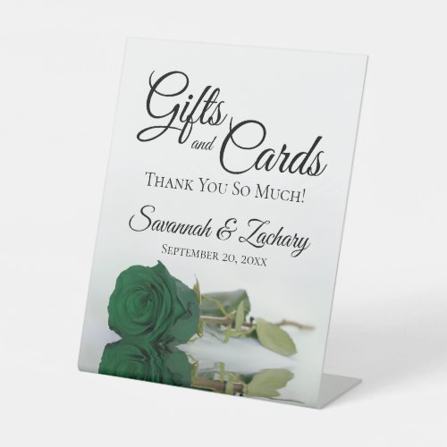 Gifts  Cards Emerald Green Rose Thank You Pedestal Sign