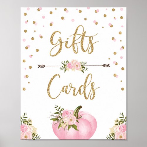 Gifts  Cards Girl Pumpkin Birthday Baby Shower Poster