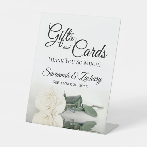 Gifts  Cards Ivory or White Rose Thank You Pedestal Sign