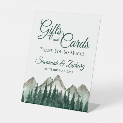 Gifts  Cards Mountains  Pine Thank You Pedestal Sign