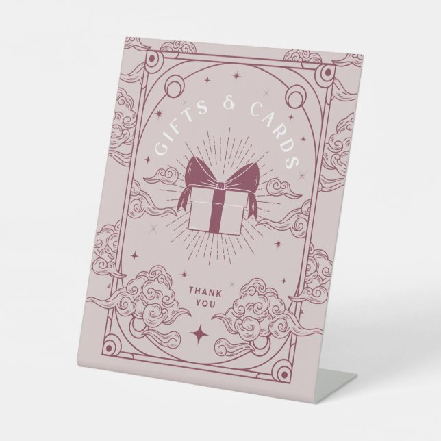 Gifts & Cards Pink Tarot Baby Shower Pedestal Sign (Front)