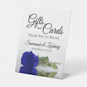 Gifts & Cards Royal Blue or Cobalt Rose Thank You Pedestal Sign