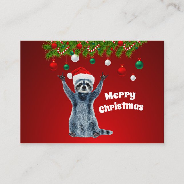 Gifts Christmas cards Funny Raccoon (Front)