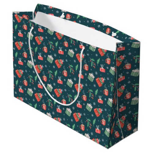 Gifts christmas pattern design large gift bag