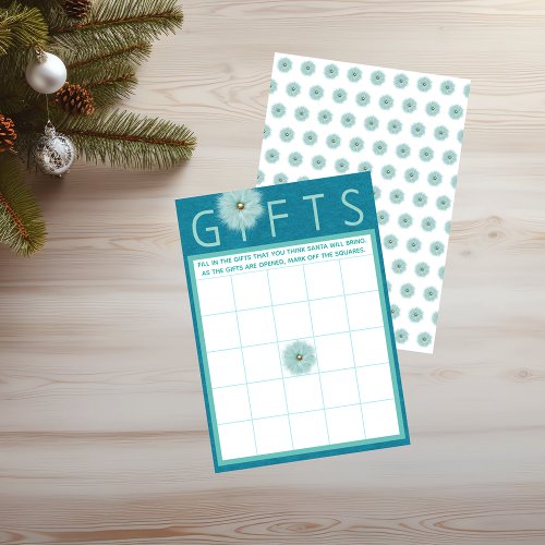 Gifts Christmas Themed Bingo Game Holiday Card