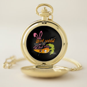 Gifts Dad Best Rabbit Dad Ever Pocket Watch