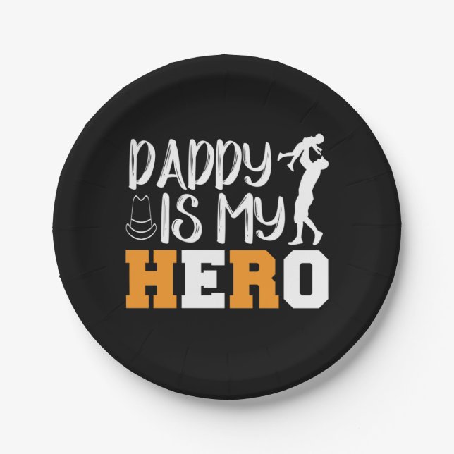 Gifts Dad | Daddy Is My Hero Paper Plates (Front)