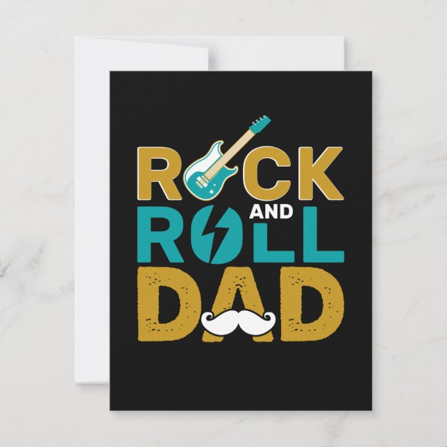 Gifts Dad | Rock And Roll Dad Note Card (Front)