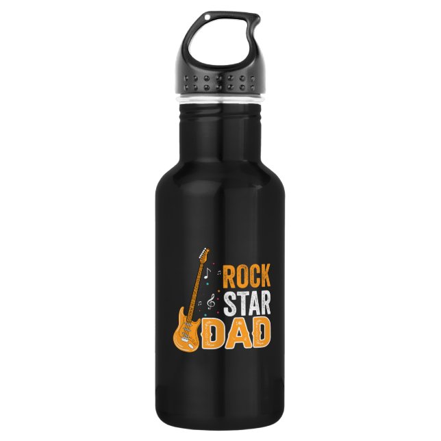 Gifts Dad | Rock Star Dad Stainless Steel Water Bottle (Front)