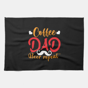 Gifts Father Coffee Dad Beer Repeat Kitchen Towel
