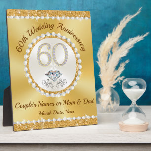 Gifts for 60th Anniversary Couple, Mom and Dad Plaque