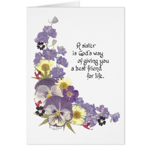 Gifts for a sister cards (Front)