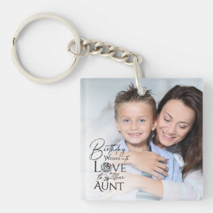 Gifts For Aunt   Simple Aunt's Birthday DEsign Keychain