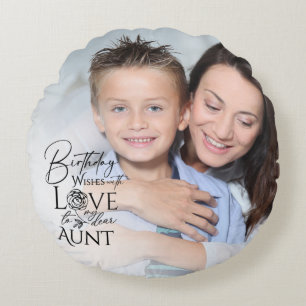 Gifts For Aunt Simple Aunt's Birthday DEsign Round Pillow