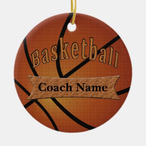 Gifts for Basketball Coach Ideas Ceramic Ornament