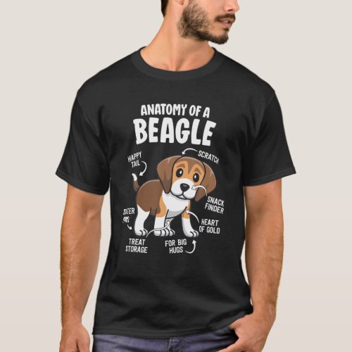 Gifts For Beagle Lovers Dog Mom Funny Anatomy Of A T_Shirt