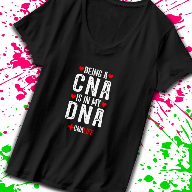 Gifts for CNA - CNA is in My DNA T-Shirt (Celebrate your passion & dedication with this tribute to caregivers who make a difference! -Teemixer)