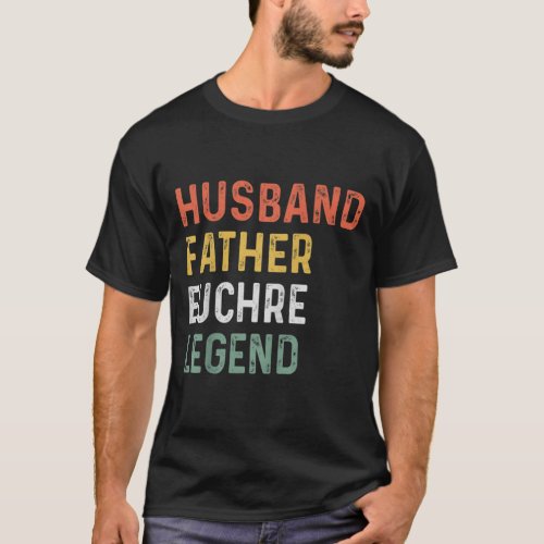 Gifts For Euchre Players Retro Fathers Day T_Shirt