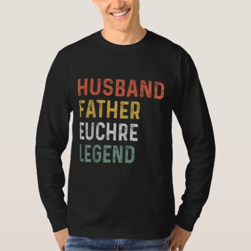 Gifts For Euchre Players Retro Fathers Day T_Shirt