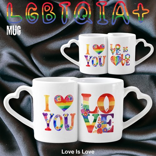 Gifts for Gay Trans LGBTQIA Couples Personalized Coffee Mug Set