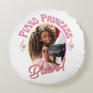 Gifts for gils who love to play the piano round pillow