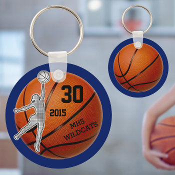 Gifts For Girls Basketball Team Personalized Keychain by LittleLindaPinda at Zazzle