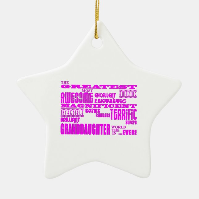 Gifts for Granddaughters : Greatest Granddaughter Ceramic Ornament (Front)