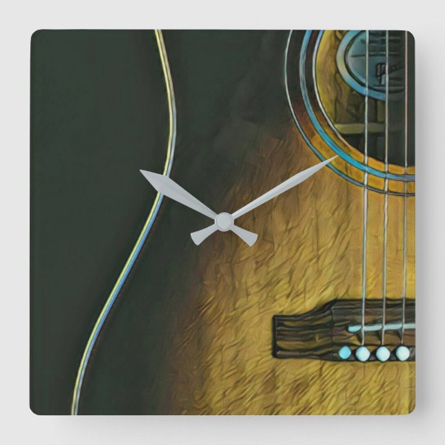 Gifts for guitar lovers square wall clock (Front)