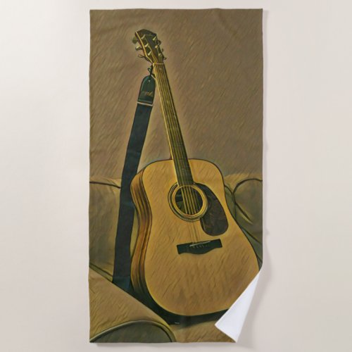 Gifts for guitarists beach towel