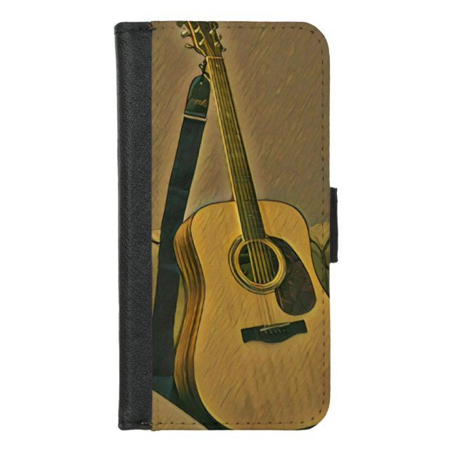 Gifts for guitarists iPhone wallet case (Front)
