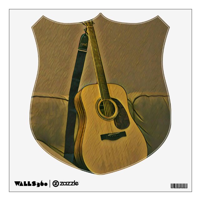 Gifts for guitarists wall decal (Front)