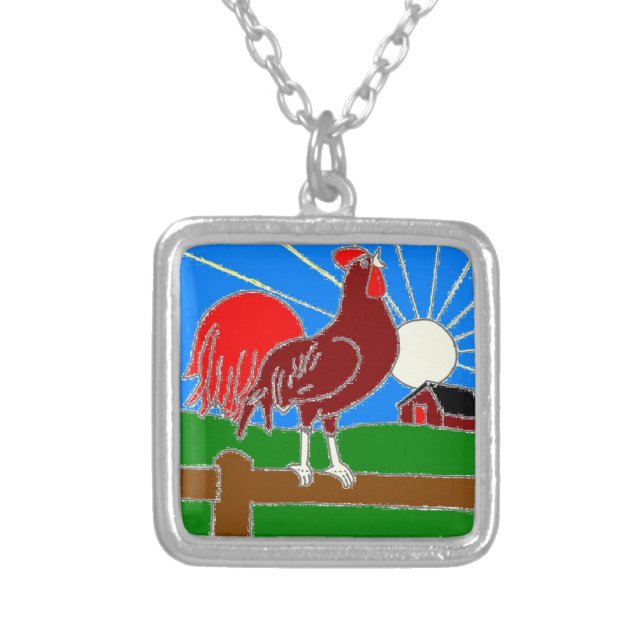 Gifts for Home Family Pets Silver Plated Necklace (Front)