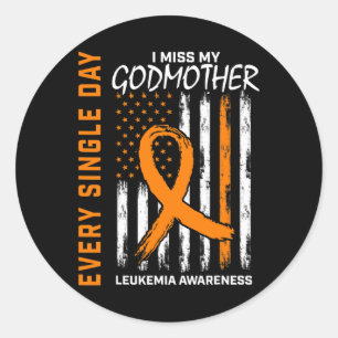 Gifts For Loss Of Godmother Leukemia Awareness Fla Classic Round Sticker