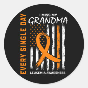Gifts For Loss Of Grandma Leukemia Awareness Flag Classic Round Sticker