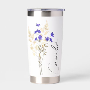 Gifts for Mom, Personalized Birth Flower Tumbler,  Insulated Tumbler