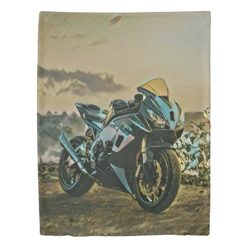 Gifts for motorcyclist duvet cover