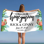 Gifts for Newlyweds Honeymoon - On Our Honeymoon  Beach Towel<br><div class="desc">Make a statement at the pool or the beach with our wide selection of super cute customizable beach towels. We have elegant,  classy also fun and playful full print designs.</div>
