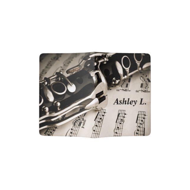 Gifts for Oboists Clarinetists Personalized Passport Holder (Opened)