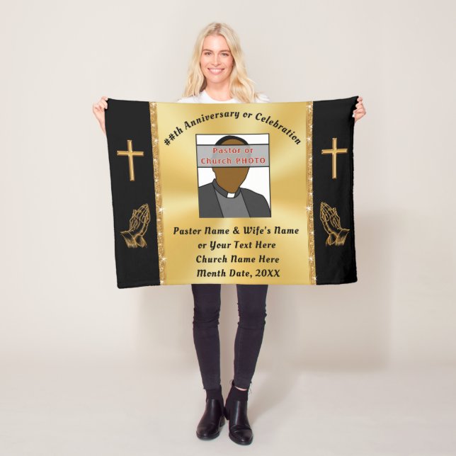 Gifts for Pastor and Wife Anniversary Personalized Fleece Blanket (In Situ)