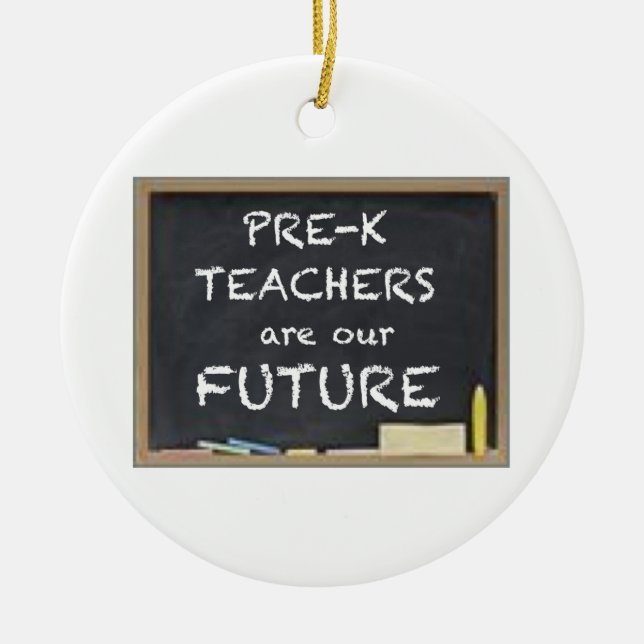 GIFTS FOR PRE-K TEACHERS CERAMIC ORNAMENT (Front)