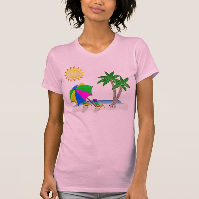 Gifts for Snowbirds, Beach T Shirts for Women (Front)